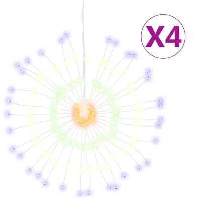 vidaXL Božične zvezdne lučke 140 LED lučk 4 kosi večbarvne 17 cm