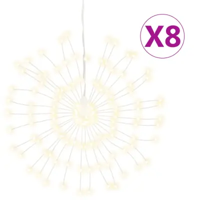 vidaXL Božične zvezdne lučke 140 LED 8 kosov toplo bele 17 cm