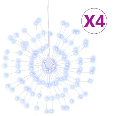 vidaXL Božične zvezdne lučke 140 LED lučk 4 kosi hladno bele 17 cm