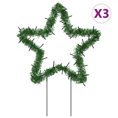 vidaXL Božična svetlobna dekoracija s konicami 3 kosi 50 LED 29 cm