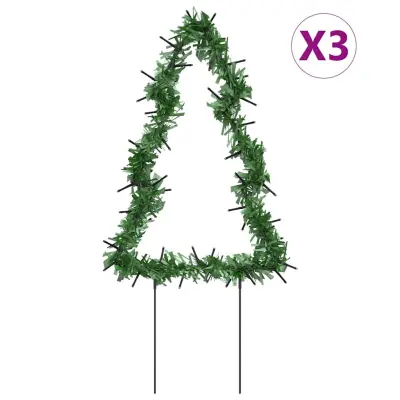 vidaXL Božična svetlobna dekoracija s konicami 3 kos drevo 50 LED 30cm