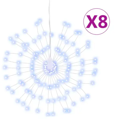 vidaXL Božične zvezdne lučke 140 LED lučk 8 kosov hladno bele 17 cm