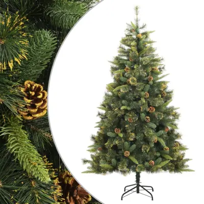 vidaXL Umetna novoletna jelka s storži 240 cm