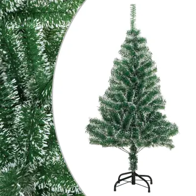 vidaXL Umetna novoletna jelka s snegom zelena 120 cm