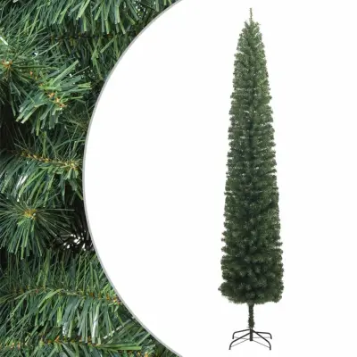 vidaXL Ozka novoletna jelka s stojalom 300 cm PVC