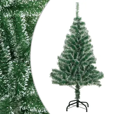 vidaXL Umetna novoletna jelka s snegom zelena 150 cm