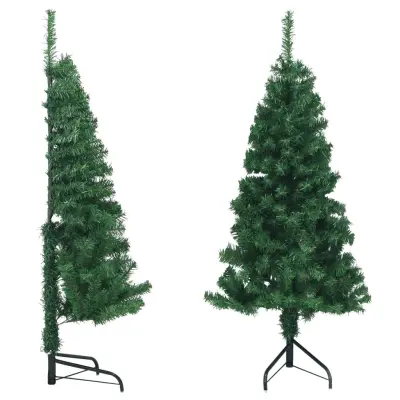 vidaXL Kotna umetna novoletna jelka zelena 120 cm PVC