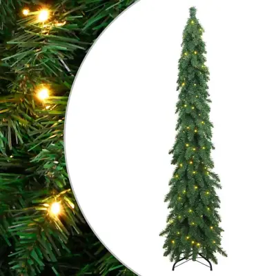 vidaXL Umetna osvetljena novoletna jelka 130 LED diod 210 cm