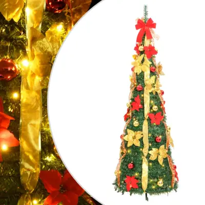 vidaXL Umetna novoletna jelka pop-up 100 LED diod zelena 150 cm