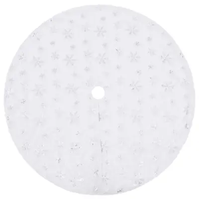 vidaXL Razkošna podloga za novoletno jelko bela 122 cm umetno krzno