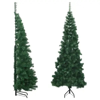 vidaXL Kotna umetna novoletna jelka zelena 180 cm PVC