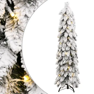 vidaXL Umetna osvetljena novoletna jelka s 60 LED in snegom 120 cm
