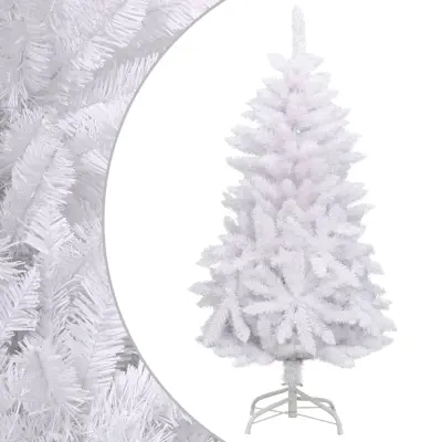 vidaXL Umetna novoletna jelka s stojalom bela 150 cm