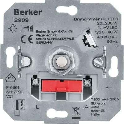Berkerjev vrtljivi zatemnjevalnik (R, LED) 2909
