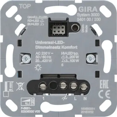 Vstavek za zatemnitev Gira Uni-LED 540100