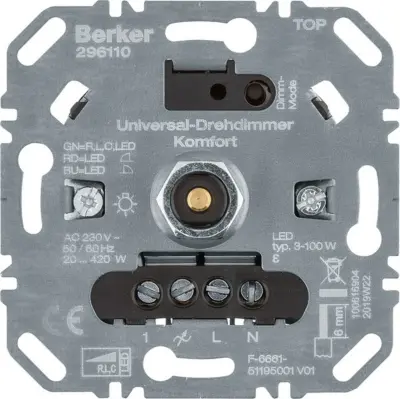 Berker Uni vrtljivi zatemnjevalnik comfort 296110
