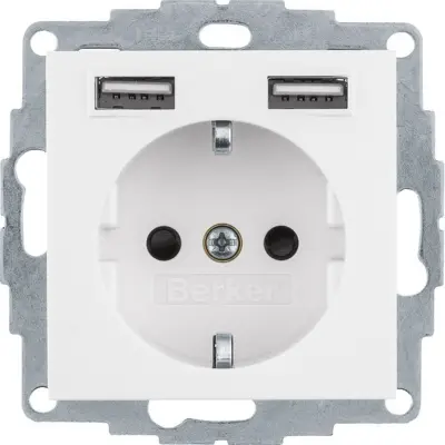 Berker SCHUKO/USB vtičnica 48036089