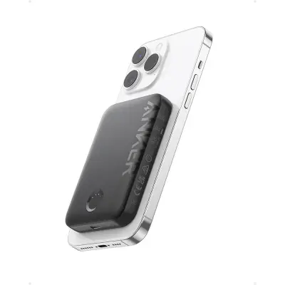ANKER 321 MagGo 5000mAh magnetni brezžični powerbank, črn
