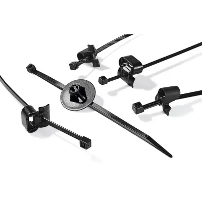 300 kosov. HellermannTyton kabelske vezalke T50SSBS5-PA66HS-BK