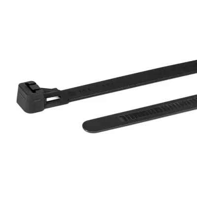 100 kosov. HellermannTyton kabelske vezalke REL250-N66-BK-C1