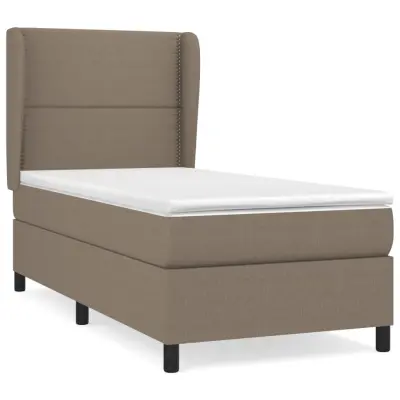 vidaXL Box spring postelja z vzmetnico taupe 100x200 cm blago