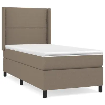 vidaXL Box spring postelja z vzmetnico taupe 100x200 cm blago