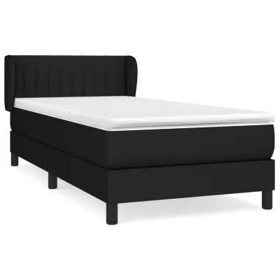 vidaXL Box spring postelja z vzmetnico črna 80x200 cm blago