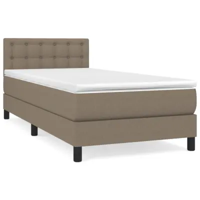vidaXL Box spring postelja z vzmetnico taupe 90x190 cm blago