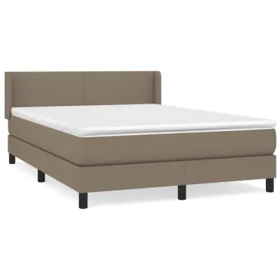 vidaXL Box spring postelja z vzmetnico taupe 140x190 cm blago