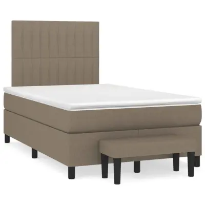 vidaXL Box spring postelja z vzmetnico taupe 120x200 cm blago