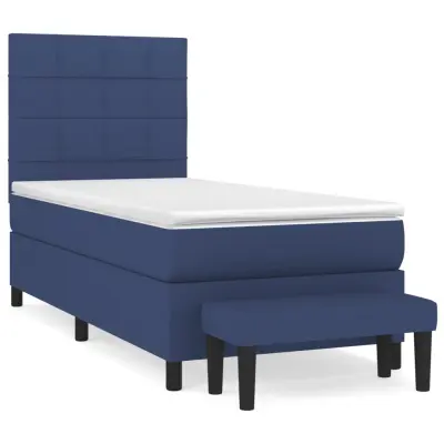 vidaXL Box spring postelja z vzmetnico moder 80x200 cm blago