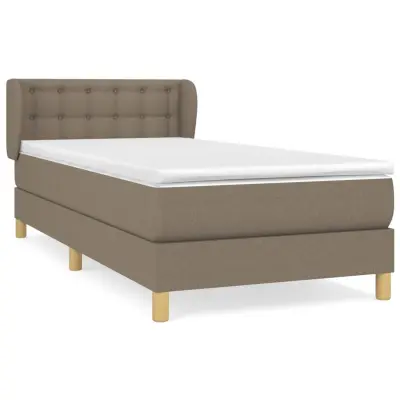 vidaXL Box spring postelja z vzmetnico taupe 90x200 cm blago