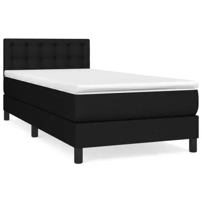 vidaXL Box spring postelja z vzmetnico črna 80x200 cm blago