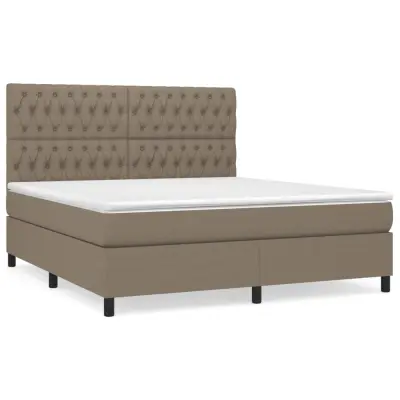 vidaXL Box spring postelja z vzmetnico taupe 180x200 cm blago