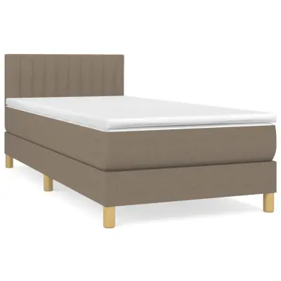 vidaXL Box spring postelja z vzmetnico taupe 90x190 cm blago