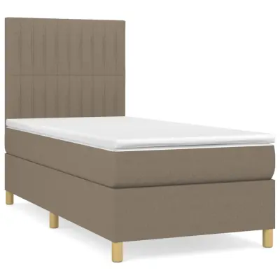 vidaXL Box spring postelja z vzmetnico taupe 80x200 cm blago