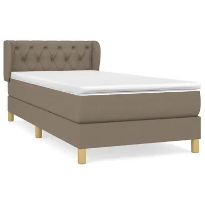 vidaXL Box spring postelja z vzmetnico taupe 80x200 cm blago