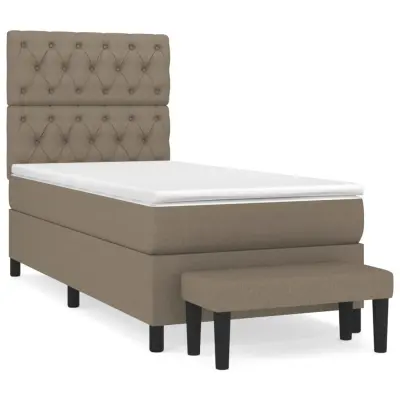 vidaXL Box spring postelja z vzmetnico taupe 80x200 cm blago