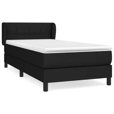 vidaXL Box spring postelja z vzmetnico črna 80x200 cm blago
