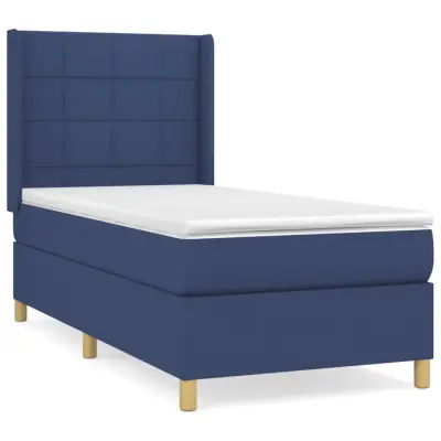 vidaXL Box spring postelja z vzmetnico moder 80x200 cm blago