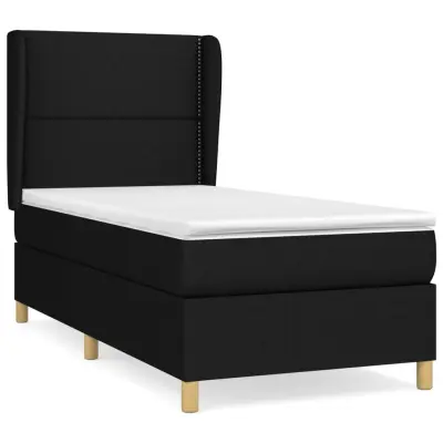 vidaXL Box spring postelja z vzmetnico črna 80x200 cm blago