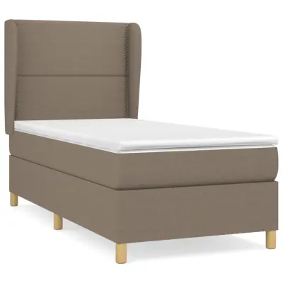 vidaXL Box spring postelja z vzmetnico taupe 100x200 cm blago