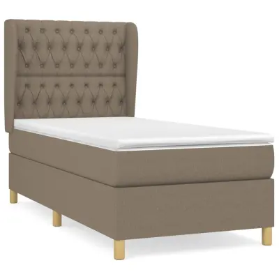 vidaXL Box spring postelja z vzmetnico taupe 100x200 cm blago