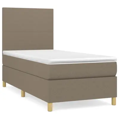 vidaXL Box spring postelja z vzmetnico taupe 80x200 cm blago