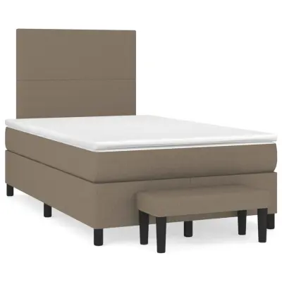 vidaXL Box spring postelja z vzmetnico taupe 120x200 cm blago