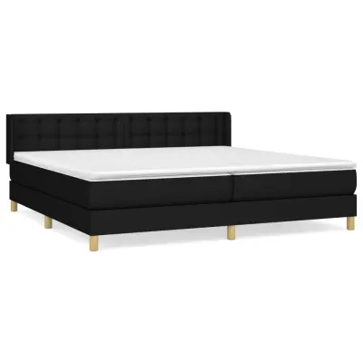 vidaXL Box spring postelja z vzmetnico črna 160x200 cm blago