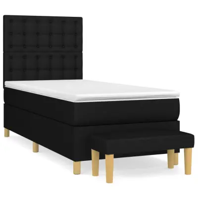 vidaXL Box spring postelja z vzmetnico črna 80x200 cm blago