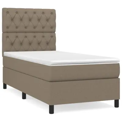 vidaXL Box spring postelja z vzmetnico taupe 80x200 cm blago