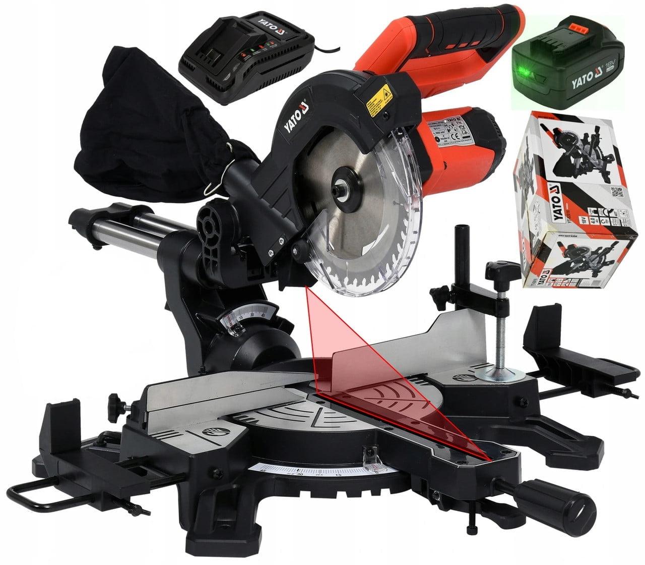 Komplet akumulatorska zajeralna krožna žaga s potezno funkcijo 18V 4Ah