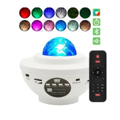LED RGB star projektor in bluetooth zvočnik USB bel